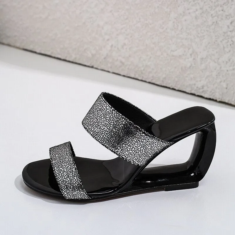women slipper Fretwork Heels wedges