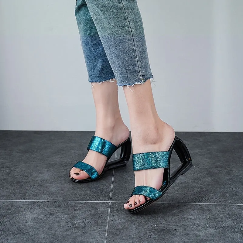 women slipper Fretwork Heels wedges
