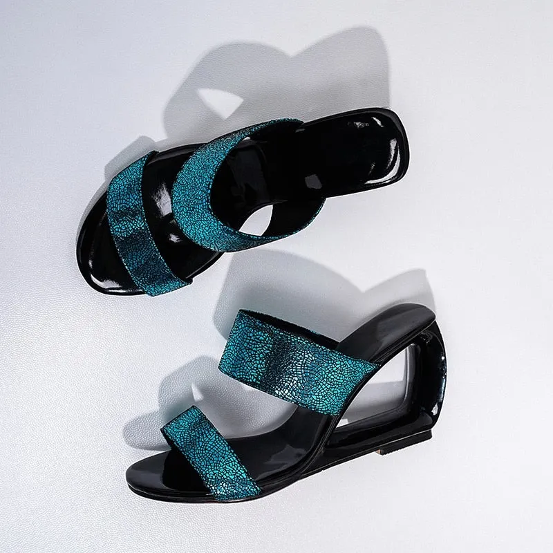 women slipper Fretwork Heels wedges