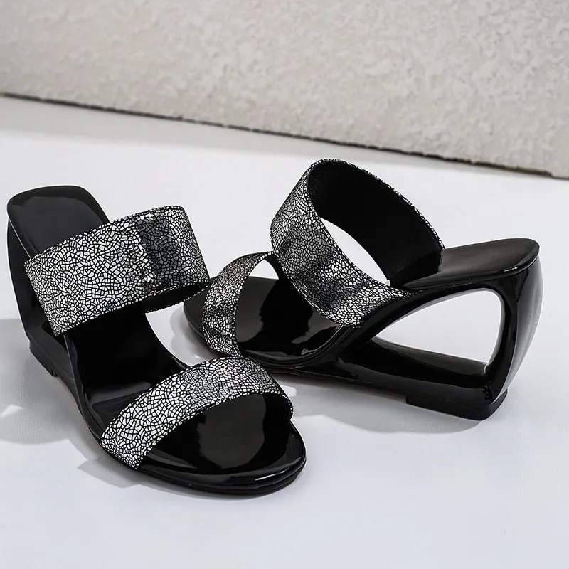women slipper Fretwork Heels wedges
