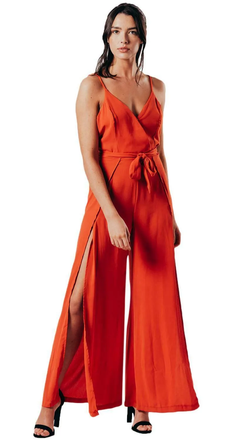 Women Wide Leg Strappy Jumpsuit