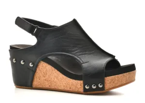 Women's Corkys Carley Wedge in Smooth Black