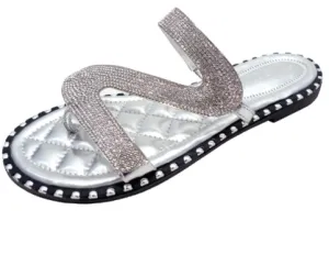 WOMEN'S FLAT SANDAL - Rhinestones