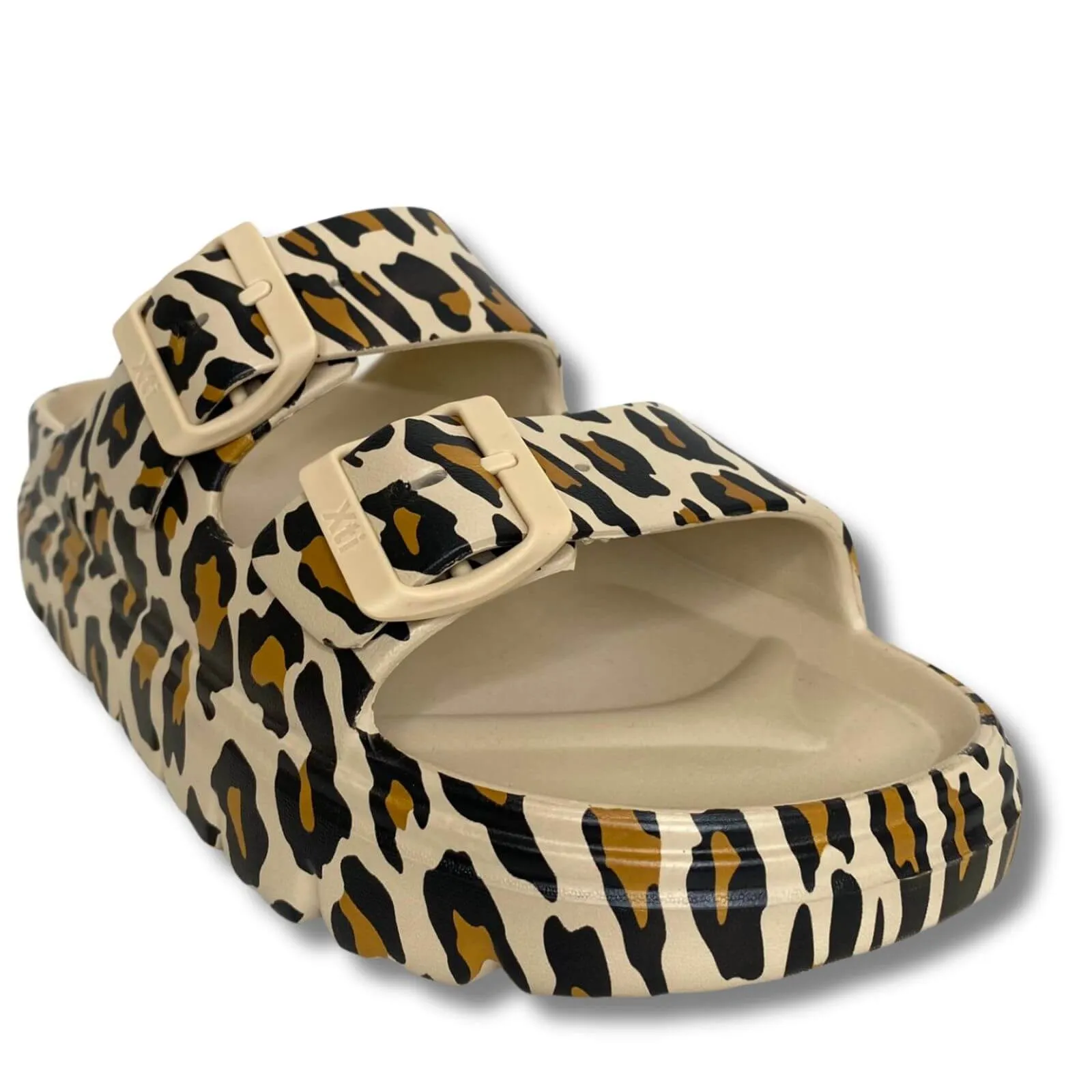 XTI Leopard Buckle Sandals