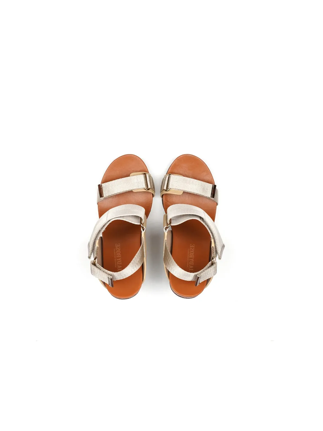 Zayla Gold Elevator Open Toe Strap High Heel Sandals